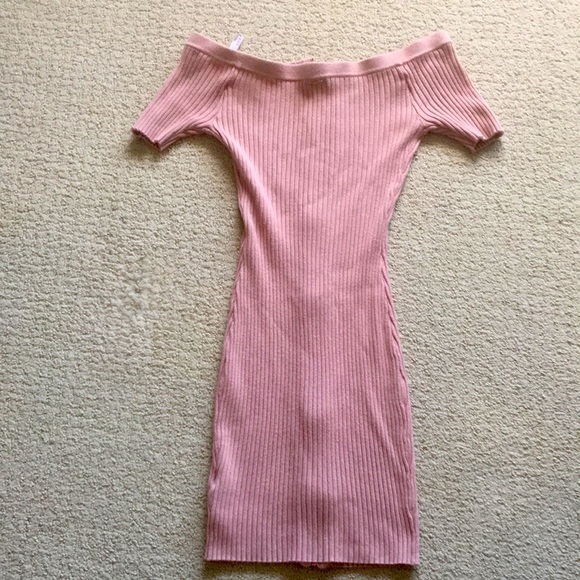 NWOT: GUESS Pink Rib Knit Mini Dress - XS! NEW - Picture 6 of 11